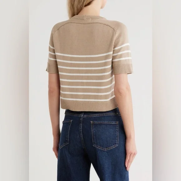 Vigoss Short Sleeve Nautical Stripe Sweater. Size L - Picture 2 of 13